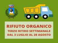 TERZO RITIRO DELL'ORGANICO: 03/07/2023 - 28/08/2023